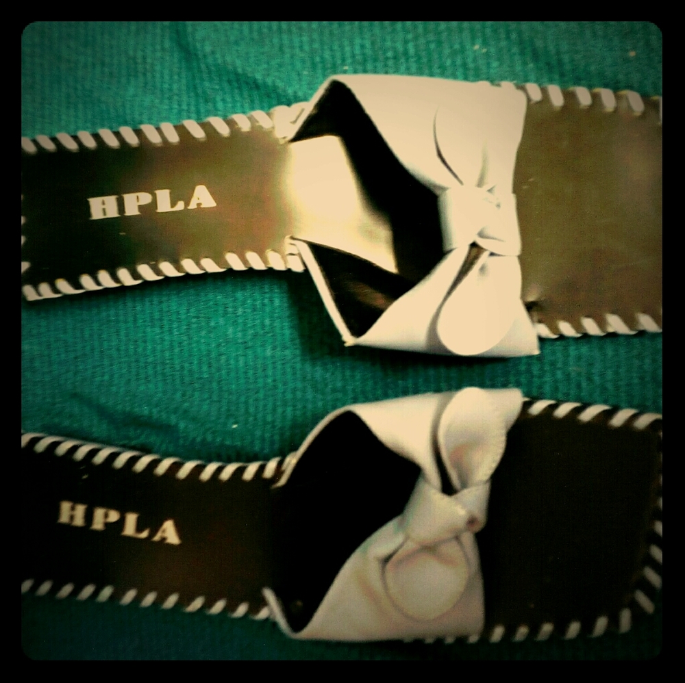 HPLA womens black and blue wedges size 8.5